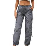 Akiihool Womens Work Pants Womens Dress Pants Stretch Work Office Business Slacks Comfy Yoga Golf Pants with Pockets (Grey L)