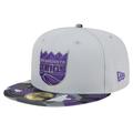 Men's New Era Gray Sacramento Kings Active Color Camo Visor 59FIFTY Fitted Hat