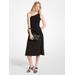 Michael Kors Stretch Matte Jersey One-Shoulder Midi Dress Black S