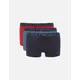 Emporio Armani Men's 3-Pack Shiny Eagle Logo Boxer Trunks, Navy/Red/Blue - Size: 32/30/31