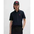 Men's HUGO Deresino232 Mens Tipped Polo Shirt With Logo Label - Navy - Size: 40/Regular