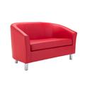 Breakout Tub Sofa PU Leather with Metal Feet - Red