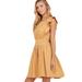 Free People Dresses | Free People Erin Ruffle Open Tie Back Linen Mini Dress Summer Yellow Womens M | Color: Yellow | Size: M