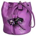 Coach Bags | Coach Limited Petal Wristlet Flowers Leather Drawstring Bucket Purple 56581 | Color: Purple | Size: Os