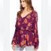 Free People Dresses | Free People Tuscan Dreams Plum Floral Tunic Mini Dress, Size Small, New W/O Tag | Color: Purple | Size: S