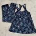 Jessica Simpson Intimates & Sleepwear | Jessica Simpson Nursing Pajamas Floral Medium Navy Blue Pink | Color: Blue/Pink | Size: Mm