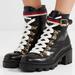 Gucci Shoes | Gucci Sylvie Trek Lace Up Ankle Boots Shoes | Color: Black/White | Size: 6