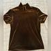 J. Crew Tops | J.Crew Womens Brown Mock Neck Short Sleeve Pullover Velour Blouse | Color: Brown | Size: M