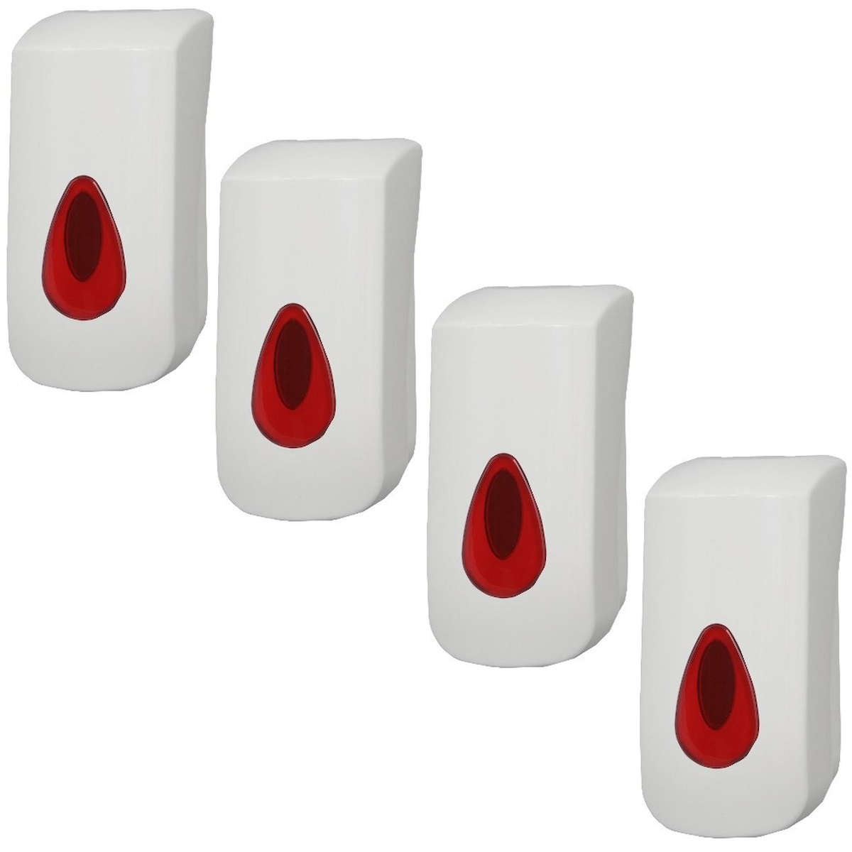 All Care 4 PlastiQline Seifenspender - 400 ml - Kunststoff - weiß - Wandspender - rot Image