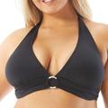 Michael Kors Swim | Michael By Michael Kors Plus Size Logo-Ring Halter Bikini Top Mp7m020 24w | Color: Black | Size: 24w