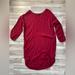 Madewell Dresses | Madewell Burgundy Solid Long Sleeve Tunic Dress Size Xs Viscose Vneck | Color: Red | Size: Xs