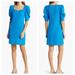 Lilly Pulitzer Dresses | Lilly Pulitzer Feona Puff Sleeve Shift Dress Knit Pucker Jacquard Teal Bay Large | Color: Blue | Size: L