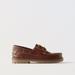 Zara Shoes | New Zara Brown Cowhide Leather Lace Up Loafers Boat Shoes Lug Sole Boys 34 2.5 | Color: Brown | Size: 2.5b