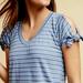 Anthropologie Tops | Left Of Center Striped Tie Sleeve Tee | Color: Blue | Size: M