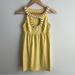 Lilly Pulitzer Dresses | Lilly Pulitzer Grace Dress Size Xs Starfruit Yellow White Beaded Babydoll Mini | Color: White/Yellow | Size: Xs