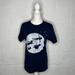 Disney Tops | Disney Peter Pan Women's Fly Silhouette Graphic Tee Navy Blue Size Small | Color: Blue/White | Size: S