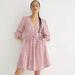 J. Crew Dresses | J.Crew Womens V-Neck Poplin Mini Dress 24 Peony Paisley Pink Floral Peasant 2022 | Color: Pink | Size: 24