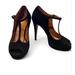 Gucci Shoes | Gucci Y2k T Strap Mary Jane Platform Peep Toe Suede Heel Black Euc 37 | Color: Black | Size: 7