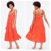 J. Crew Dresses | J. Crew Tiered Ruffled Beach Dress S M | Color: Orange/Red | Size: M