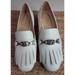 Michael Kors Shoes | Michael Kors Charlton Mid Leather Loafer White 6.5m Slip-On Dress Shoe Pumps | Color: Silver/White | Size: 6.5