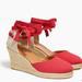 J. Crew Shoes | J Crew Red Espadrille Wedge Sandals | Color: Cream/Red | Size: 7.5