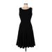 Calvin Klein Casual Dress - A-Line Scoop Neck Sleeveless: Black Print Dresses - Women's Size 10