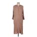 Dress Forum Casual Dress V Neck 3/4 sleeves: Brown Dresses - Women's Size Medium