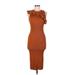 Nine West Casual Dress - Bodycon High Neck Sleeveless: Brown Solid Dresses - Women's Size Medium