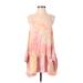 Easel Casual Dress - DropWaist Cold Shoulder Sleeveless: Pink Dresses - Women's Size Small