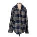 American Eagle Outfitters Jacket: Blue Plaid Jackets & Outerwear - Women's Size X-Small