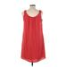 Banana Republic Casual Dress - Shift: Red Solid Dresses - Women's Size 12 Petite