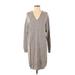 Uniqlo Casual Dress - Sweater Dress: Gray Marled Dresses - Women's Size Small