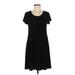 Mix by 41 Hawthorn Casual Dress - A-Line Scoop Neck Short sleeves: Black Solid Dresses - Women's Size Medium