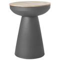 Miliboo - Table d'appoint ronde design avec rangement en métal gris anthracite et bois manguier