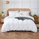 Herside Tufted Duvet Cover Set All White Bedding Shabby Chic Geometric Tufted Design Soft Farmhouse Bedding Sets Single with 1 Pillowcase (White, Single)