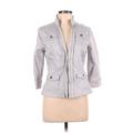 White House Black Market Jacket: Short Gray Solid Jackets & Outerwear - Women's Size 8