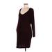 H&M Mama Casual Dress - Sweater Dress: Burgundy Dresses - Women's Size Medium Maternity