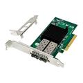 Waiecnksa 1Set ST7327 X520-DA2 Ethernet Network Card PCIe X8 Dual Optical Port 10G SFP+Server Optical Network Card 10 Gigabit Green PCB+Metal 82599ES