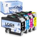 DOUBLE D LC424 Ink Cartridges Multipack for Brother LC424 LC424XL LC 424 Ink Cartridges Compatible with Brother DCP-J1200W DCP-J1200WE Printers (4 Pack