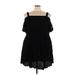 City Chic Casual Dress - Mini Cold Shoulder Short sleeves: Black Print Dresses - Women's Size 22 Plus
