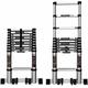 ELzEy Home Roof Top Tent Telescoping Ladder 15.5 Feet/ 16.5 Feet/ 20ft/ 24ft, Heavy Duty Telescopic Extension Ladders with Stabilizer Bar & 300 Lbs (Size : 8m/26.2 ft) Full moon