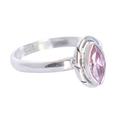 925 Sterling Silver Rose Quartz Engagement Ring Handcrafted Design Pretty Piece Size 54 (17.2)