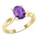 Dazzlingrock Collection 8x6mm Oval Amethyst Twisted Solitaire Engagement Ring for Women in 14K Solid Yellow Gold, Size 8.5