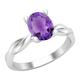 Dazzlingrock Collection 8x6mm Oval Amethyst Twisted Solitaire Engagement Ring for Women in 925 Sterling Silver, Size 6