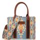 Wrangler Tote Bag for Women Aztec Top Handle Satchel Purse Boho Shoulder Handbags, Angel Blue (Guitar Strap)