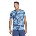 Reebok Men's Workout Ready All Over Print Short Sleeve T-Shirt, Batik Blue, XL