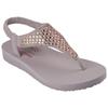 Sandale SKECHERS "MEDITATION-ROCKSTAR", Damen, Gr. 35, grau (taupe), Lederimitat, modisch, Schuhe, Sommerschuh, Sandalette, Riemchensandale, mit Glitzersteinen, Topseller
