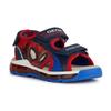 Sandale GEOX "J SANDAL ANDROID BOY", Kinder, Gr. 33, blau (navy, rot), Synthetik, Textil, sportlich, Schuhe, Sommerschuh, Klettschuh, Sandalette, mit cooler Blinkfunktion