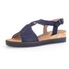 Sandalette GABOR "GENUA", Damen, Gr. 36, blau (dunkelblau), Nubukleder, klassisch, Schuhe, Sommerschuh, Sandale, Keilabsatz, mit verstellbarem Fersenriemchen