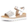 Sandalette GABOR "GENUA", Damen, Gr. 40, silber (silberfarben), Kalbsleder, metallic, modisch, Schuhe, Keilabsatz, Sommerschuh, Sandale mit Klettverschlüssen, Weite G